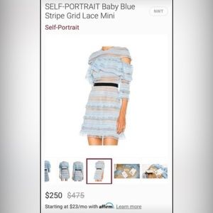 Self-Portrait Dress - baby blue